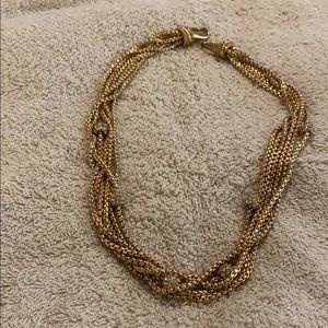 Multi gold plated chain choker w/rhinestones  vgc